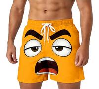 Short Verano Hombre con Estampado 3D de Memes y Caras graciosas Fresco Llamativo rompe el Hielo en Playa o casa