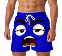 Short Verano Hombre con Estampado 3D de Memes y Caras graciosas Fresco Llamativo rompe el Hielo en Playa o casa