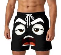 Short Verano Hombre con Estampado 3D de Memes y Caras graciosas Fresco Llamativo rompe el Hielo en Playa o casa