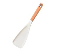 Short Wooden Handle Silicone Spatula, Silicone Spatula Spoon, Multi-function Cooking Spoon with Heat-Resistant Head, Multifunction patula Cooking poon for Nonstick Cookware (White)
