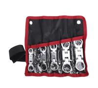 Short Wrenches Set Metric 8-19mm Double Box End Flex Head Ratcheting Wrench Set for Automobile Maintenance and Repair