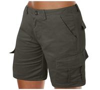 Shorts Cargo Mujer Militares Corto Bolsillos Múltiples Cintura Alta Ocio Exterior Trabajo Bermuda Senderismo
