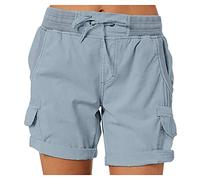 Shorts Cargo Mujer Verano Casual Corto Bermuda Tejido Exterior Playa Bolsillos