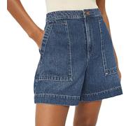 Shorts Damen Sommer Locker - Jeans Shorts Baggy Bermudashorts Zweifarben Denimshort Y2K Jorts Knilang kurze Hosen Boyfriend-Jeans Oversized Locker Sportshorts Teenager Mädchen Streetwear, azul, L