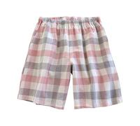 Shorts De Cuadros Lavados para Mujer En Cuatro Tallas con Bolsillos Laterales, Casuales para Usar sobre Pantalones Playeros