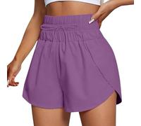 Shorts Deporte Corto Mujer Cintura Alta Verano Bolsillo Correr Secado Rápido