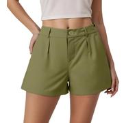 Shorts Deportivo Mujer, Pantalon Corto Mujer Verano,Casual de Verano con diseño de Botones y Tejido elástico Transpirable para Uso Diario y Vacaciones Pantalones Pantalón