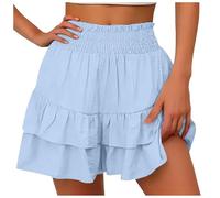 Shorts Deportivo Mujer, Pantalon Corto Mujer Verano,con Diseño de Pierna Ancha y Estilo Vertical Informal Culotte Pantalones Pantalón