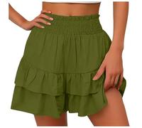 Shorts Deportivo Mujer, Pantalon Corto Mujer Verano,con Diseño de Pierna Ancha y Estilo Vertical Informal Culotte Pantalones Pantalón