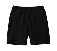 Shorts et Bermudas Boy de Algodón Short Niño Garcon Ete Sport Casual Pantalón Corto Pijama Uni Bermuda Verano de Playa Loungewear Cinturón Elástico Traje de Baño Niño Bebe Short de Baño, 01-negro, 1-2