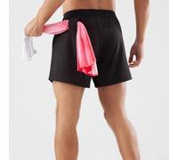 Shorts Gimnasio Hombre con Toallero Posterior Jacquard Shorts(Black XL) | Toallero izquierdo, cuelga toalla pequeña, limpia sudor fácilmente, manos libres durante ejercicio