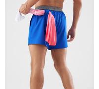 Shorts Gimnasio Hombre con Toallero Posterior Jacquard Shorts(Blue M) | Toallero izquierdo, cuelga toalla pequeña, limpia sudor fácilmente, manos libres durante ejercicio