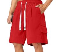 Shorts Hombre - Pantalones Cortos Casuales para Hombre para Actividades Al Aire Libre Corte Holgado Ligeros Verano Y Otoño Fáciles De Lavar A Máquina Diseño Elegante Y Sólido (Red XXL)