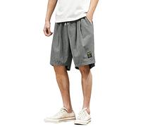 Shorts Hombre - Pantalones Cortos Deportivos Para Hombre Pantalones De Jogging A Rayas Pantalones De Entrenamiento De Verano Con Bolsillos Cintura Elástica Pantalones Cortos Transpirables (Grey Xxxxl)