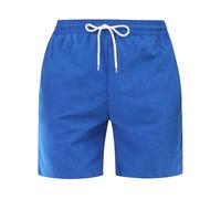 Shorts Men - Pantalones Cortos Casuales de Moda de Verano para Hombres Pantalones de chándal de Pana de Estilo con Lazo de Color sólido (Blue XXL)