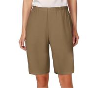 Shorts Mujer Deportivo, Pantalon Corto Mujer Verano,Casual de Cintura Elástica Verano Cómodos Básicos Talla Grande Capri Pantalones Pantalón