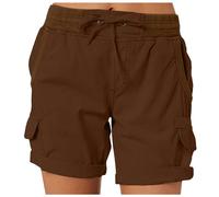 Shorts Mujer Verano Cargo Bermuda Corto Cintura Alta Ligeros Senderismo Exterior Deporte Ocio Bolsillos Múltiples