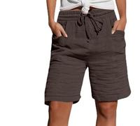 Shorts Running Mujer, Pantalones Cortos Mujer,Casuales de Cintura Alta con Cinturón Verano Bolsillos Cómodos Elásticos Ligeros Transpirables Viajes Pantalones Pantalón