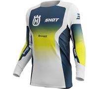 Shot Aerolite Husqvarna Limited Edition 2025 Maillot de motocross, Azul/Blanco/Amarillo, Talla XS