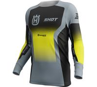 Shot Aerolite Husqvarna Limited Edition 2025 Maillot de motocross, negro-gris-amarillo, tamaño L para Hombres