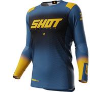 Shot Aerolite Ultima Maillot de Motocross, azul-amarillo, tamaño L para Hombres
