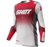 Shot Aerolite Ultima Maillot de Motocross, blanco/rojo, Talla M