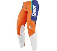 Shot Draw League Maillot de motocross para niños, blanco-azul-naranja, tamaño 12 - 14 13 - 14 12/14 12 años 13 años