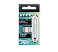 Shot! Cañas de dardos Mako Titanium | Ultra fuertes | Color natural | Disponible en 3 tamaños (corto)