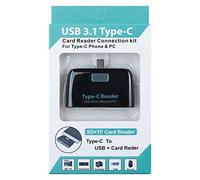Shot Case 36822 Kit de (3 en 1) Adaptador Lector de Tarjeta SD/Micro SD/USB a Type-C para Vivo Xplay 5 Elite Negro