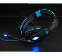 Shot Case - Auriculares con micrófono y Mando a Distancia para PC Medion LED Reglage Sonido Universal USB Jack (Azul)
