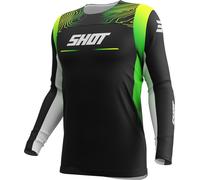 Shot Contact Apex Maillot de motocross, negro/amarillo/verde, Talla XXL