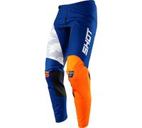Shot Contact Camo Pantalones de Motocross, azul-naranja, tamaño 40 para Hombres