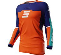 Shot Contact Iron Maillot de motocross, azul-naranja, tamaño XL para Hombres