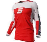 Shot Contact Iron Maillot de motocross, blanco-rojo, tamaño 2XL para Hombres