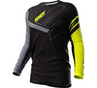 Shot Contact Rush Maillot de motocross, negro-gris-amarillo, tamaño S para Hombres