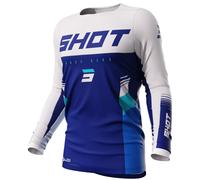 Shot Contact Tracer Maillot de Motocross, blanco-azul, tamaño XL para Hombres