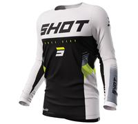 Shot Contact Tracer Maillot de Motocross, negro-blanco, tamaño L para Hombres