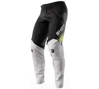 Shot Contact Tracer Pantalones de motocross, negro-blanco-amarillo, tamaño 32 para Hombres