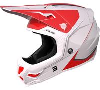 Shot Core Comp Casco de motocross, blanco-rojo, tamaño L para Hombres