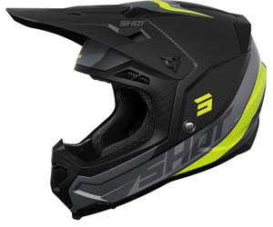 Shot Core Custom Casco de motocross, negro/amarillo neón, Talla XXL (63/64)