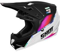 Shot Core Honor Casco de motocross, Blanco/Arcoíris, Talla S (55/56)