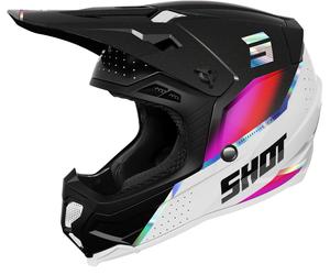 Shot Core Honor Casco de motocross, blanco-rosa-verde-azul-lila-amarillo, tamaño S para Hombres