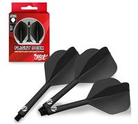 Shot! Dardos Flight Deck - Sistema de vuelo y eje de dardos de una pieza - Juego de 3 (mediano, negro)