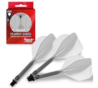 Shot! Dardos Flight Deck - Sistema de vuelo y eje de dardos de una pieza - Juego de 3 (mediano, transparente)