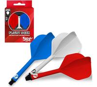 Shot! Darts | Flight Deck | Sistema de vuelo de dardos de una pieza | Distracciones reducidas | Vuelo en forma estándar | 350 micras | Disponible en juego de 3 | Tri-Color | Entre