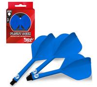 Shot! Darts | Flight Deck | Sistema de vuelo de dardos de una pieza | Distracciones reducidas | Vuelo en forma estándar | 350 micras | Disponible en juego de 3 | Azul | Mediano