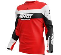 Shot Devo League Maillot de motocross, negro-blanco-rojo, tamaño XS para Hombres
