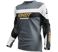 Shot Devo League Maillot de motocross, negro-gris-blanco, tamaño XS para Hombres