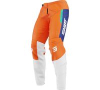 Shot Devo League Pantalones de motocross, blanco-azul-naranja, tamaño 32 para Hombres