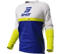 Shot Devo Reflex Maillot de Motocross, Azul/Blanco/Amarillo, Talla L
